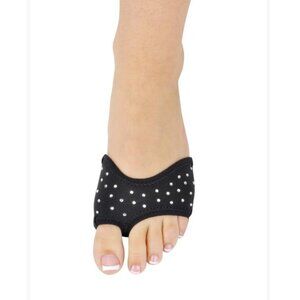 Danshuz Neoprene Half Sole Shoe Pad Black with Rhinestones size Large